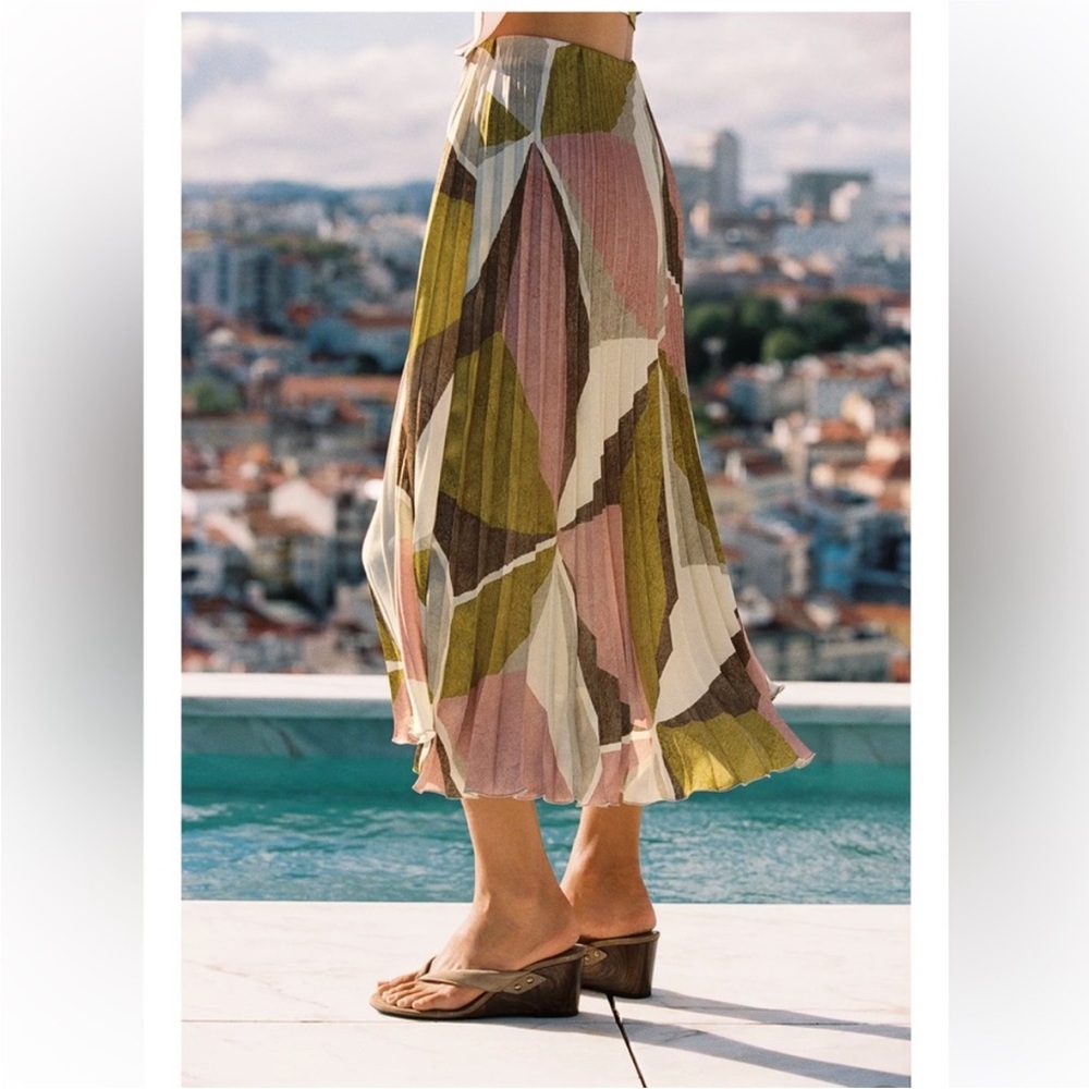 Zara Colorful Geometric Print Skirt